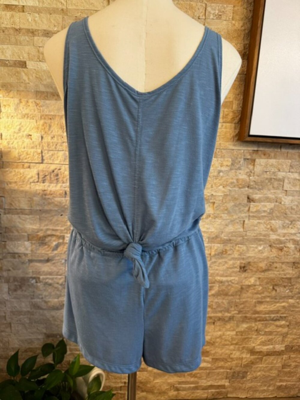 BECCA By Rebecca Virtue Blue Knot-Front Swim Coverup Romper Size Large